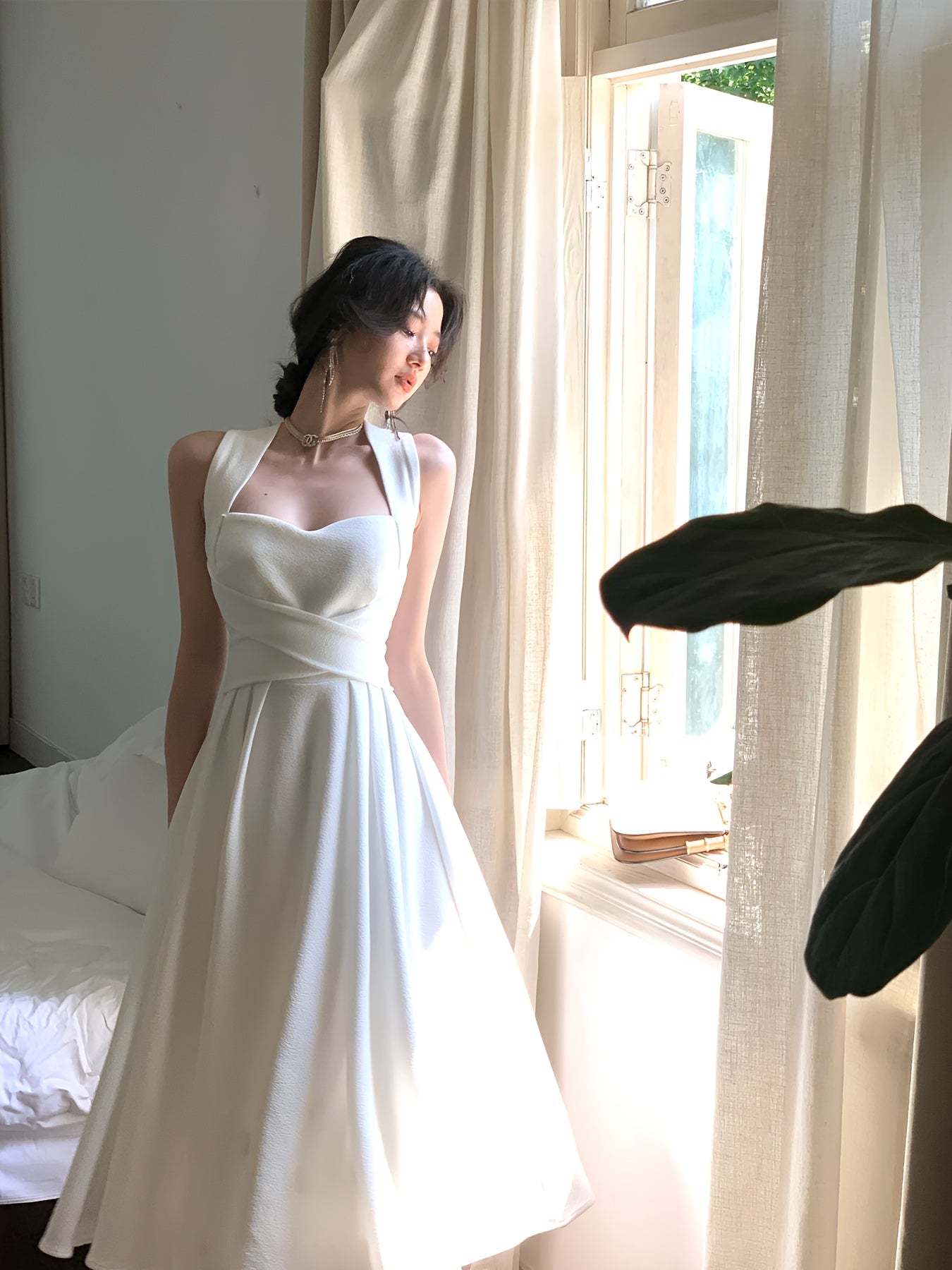 Elegancka Letnia Sukienka Midi – Retro Koreański Styl